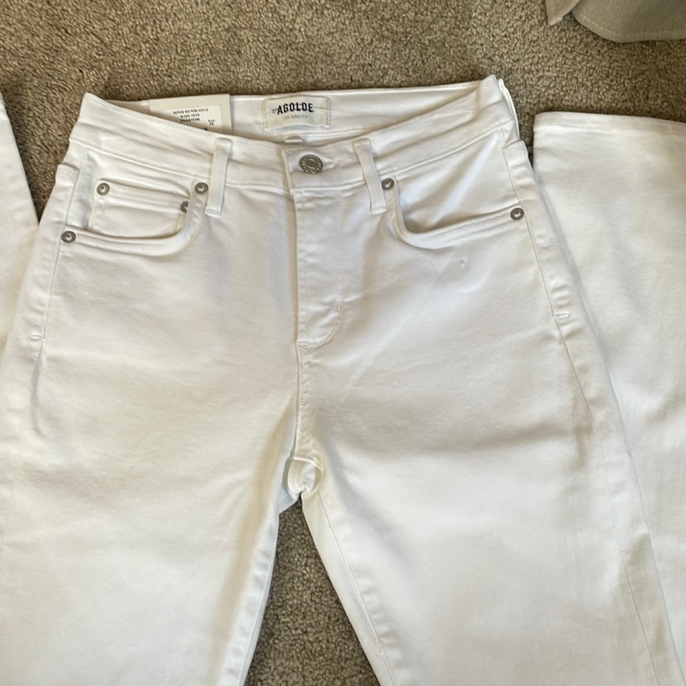NWT! Agolde mid rise ankle size 25 white jeans